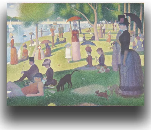 OKRA Un domingo en La Grande Jatte Póster - Impresión de Georges Seurat - Cuadro de arte impresionista - Pintura al óleo de paisaje naturaleza para