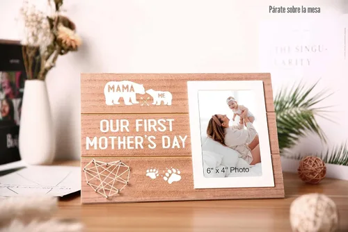 Miniatura 2 de Regalos para el primer día de la madre para mamá y bebé, regalos para el Día de la Madre 2026, marco de fotos con tema de oso para mamá y bebé, niño