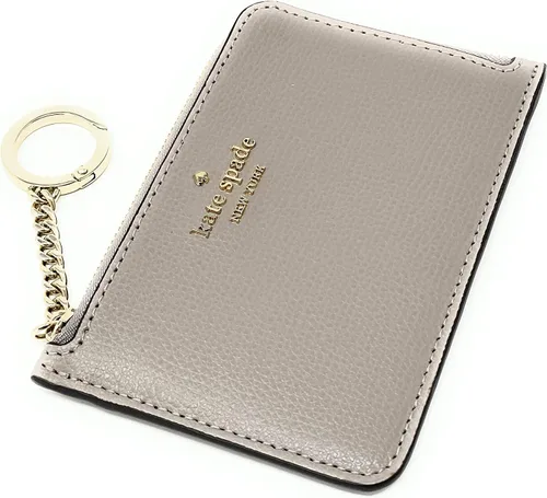 Miniatura 4 de Kate Spade - Tarjetero unisex Darcy de Laether con cremallera en L medio con llavero en gris pardo cálido, Topo cálido