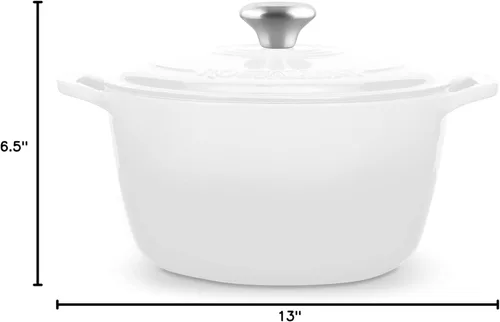 Miniatura 10 de ROSSALLINI Signature - Horno holandés de hierro fundido esmaltado, olla antiadherente con tapa de ajuste ajustada para asar perfectos, hornear