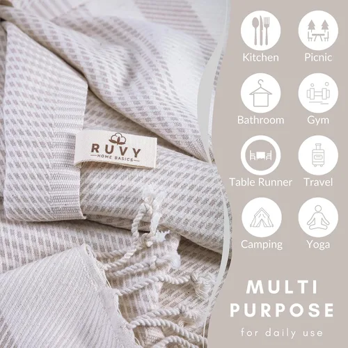 Miniatura 4 de Ruvy Home Basics - Juego de 2 toallas de mano turcas para baño, 18 x 40 pulgadas, algodón y baño decorativo, toallas de cocina, paños de cocina, té