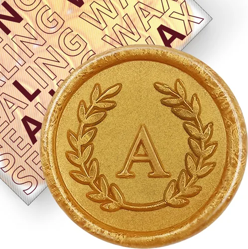 Miniatura 52 de 100 calcomanías adhesivas de sello de cera con letra A, hechas a mano, sin necesidad de sellar, rasgar y usar calcomanías de cera para invitaciones