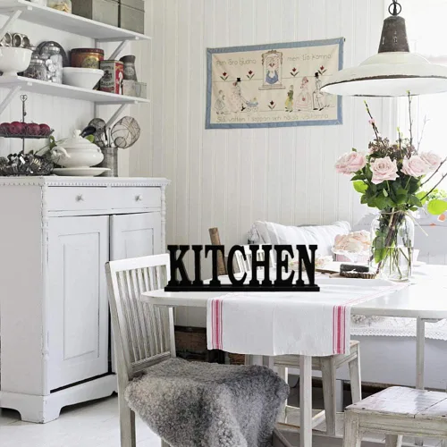 Miniatura 3 de Letrero de cocina de madera rústica con palabra de madera independiente, letrero decorativo para decoración de estantes