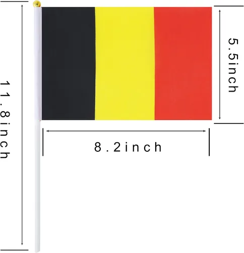 Miniatura 2 de Paquete de 25 mini banderas nacionales de campo nacionales, de mano pequeñas de belga, suministros de decoración de fiesta para desfiles, copa
