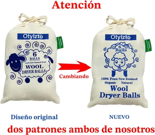 Miniatura 3 de Otylzto Paquete de 6 bolas secadoras de lana, bolas de secado para lavandería, reutilizables como suavizante de tela natural, reducen las arrugas