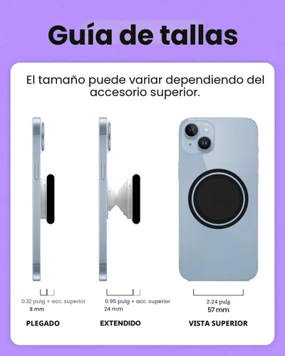 Miniatura 8 de On The Grip Soporte Magnético para Teléfono Móvil Expandible Plegable Estilo Osito de Goma 3D Soporte de Agarre y Base para Smartphone Tableta
