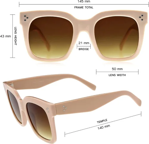 Miniatura 77 de zeroUV - Gafas de sol cuadradas retro de moda de gran tamaño para mujer estilo vintage 1.969 pulgadas
