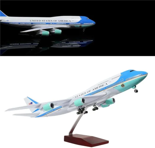 24-Hours 18" 1:130 Modelo Jet United States Air Force One Plane B747 Modelo Kits de aviones de exhibición de avión fundido a presión para adultos
