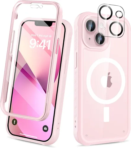 Miniatura 15 de Funda para iPhone 15 de cuerpo completo, protector de pantalla integrado, con protector de lente de cámara, [antiamarilleamiento], funda protectora
