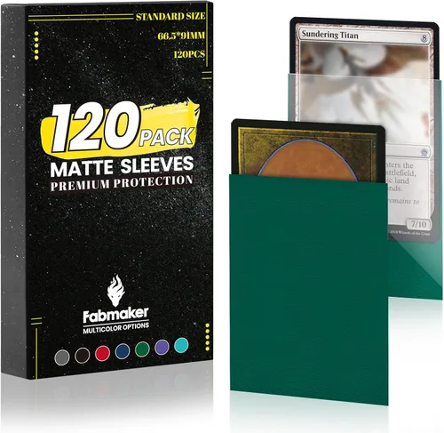 Miniatura 10 de Fabmaker - Juego de 200 fundas negras para tarjetas, fundas estándar resistentes MTG mate, acabado trasero mate, barajado perfecto, protege todas