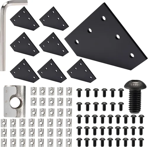 Miniatura 13 de BELLA BAYS 40Series 10Sets de conector interior negro en forma de L, conector de esquina oculta, accesorios de extrusión de aluminio 4040