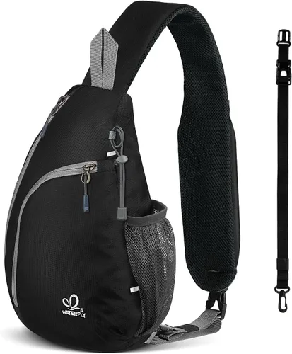 WATERFLY - Bolso cruzado tipo bandolera pequeño, mochila resistente al agua, ligera, para hombro y pecho, mochila de día para hombres y mujeres,