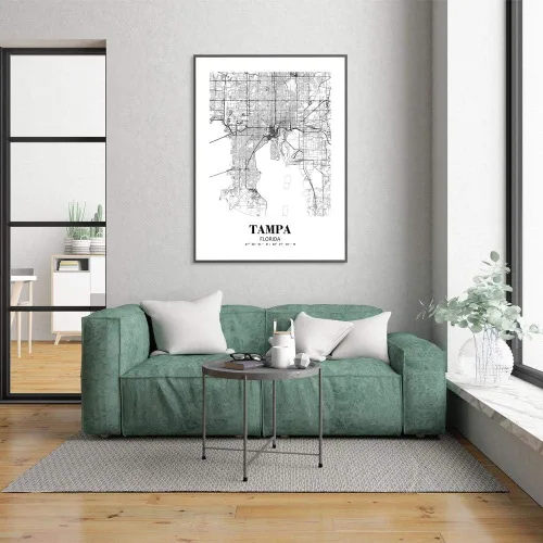 Miniatura 9 de Eleville 8X10 sin marco Tampa Florida Vista de la ciudad Resumen Camino Moderno Mapa Arte Impresión Póster de pared Oficina Decoración del Hogar