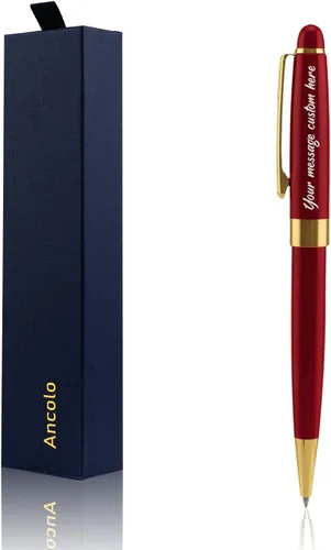 Miniatura 8 de Ancolo Bolígrafo negro, tinta negra a granel, punta media de 0.039 pulgadas (0.039 in), escritura suave, bolígrafos negros y dorados para hombres