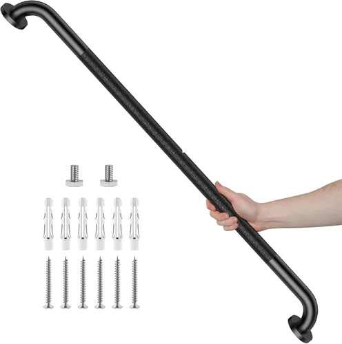 Miniatura 16 de Barra de agarre de ducha de níquel cepillado con agarre moleteado antideslizante de 36 pulgadas, barras de agarre de baño de acero inoxidable, barra
