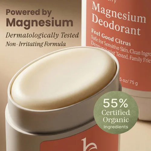 Miniatura 4 de Desodorante sin aluminio para hombres y mujeres, fabricado en Estados Unidos con ingredientes naturales y 55% orgánicos, protección contra olores