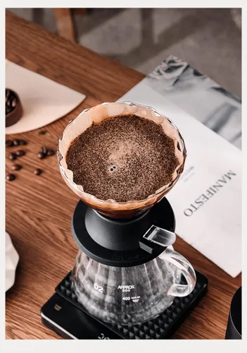 Miniatura 3 de BeeCa Clever - Gotero de café, cafetera de vidrio con control de un solo interruptor para estilos de prensa francesa y goteo, sistema de preparación