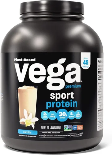 Miniatura 2 de Vega Proteína deportiva de vainilla en polvo premium, vegana, sin OMG y proteína deportiva de primera calidad, vegano, sin OMG