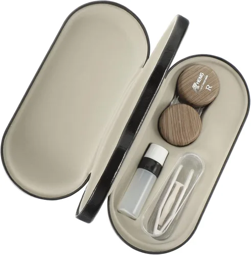 Miniatura 13 de Healifty Estuche para lentes de contacto y estuche para gafas, funda doble 2 en 1, con removedor de pinzas de espejo, caja de almacenamiento