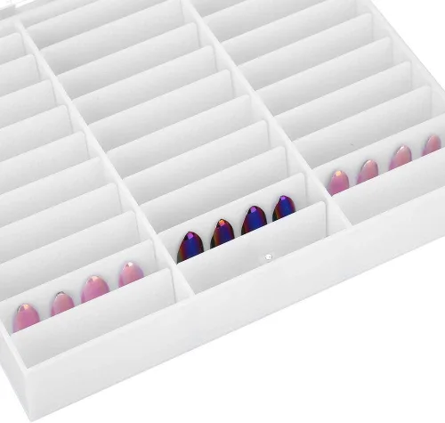 Miniatura 7 de Semme Organizador de uñas falsas, caja de almacenamiento de uñas, caja de exhibición, contenedor de decoración de uñas, caja de almacenamiento vacía