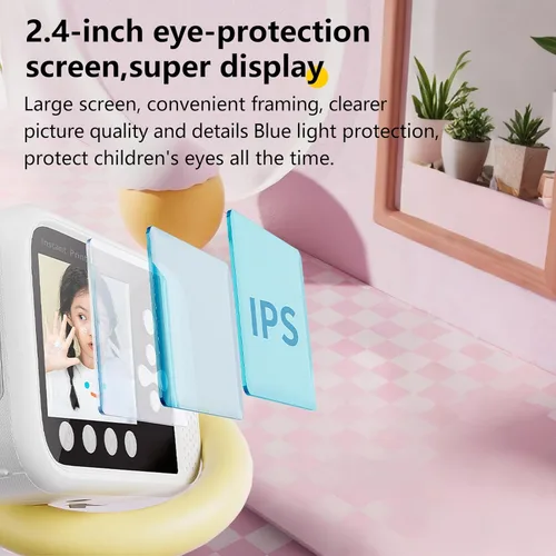Miniatura 9 de Cámara para niños, impresión instantánea, cámara digital para niños con papel de impresión de 3 colores, 32 GB y mini trípode, video de 48 MP