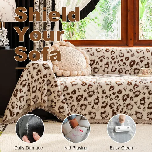 Miniatura 219 de VClife Fundas de sofá bohemio de felpilla para sofá seccional, fundas de sofá suaves y antideslizantes para sofá de 2 cojines, protector de muebles
