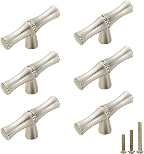 Miniatura 16 de 6 pomos de aleación de zinc maciza en forma de bambú, tiradores de puerta de armario, armario, accesorios decorativos para muebles
