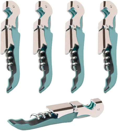 Juego profesional de sacacorchos para camareros, llave de vino con bisagras de acero inoxidable resistente para camareros de restaurantes, Cian