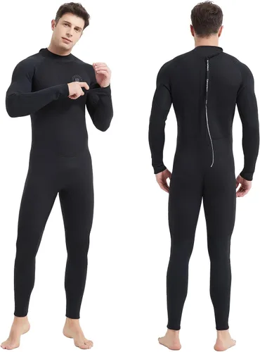 Miniatura 9 de Trajes de neopreno Lemorecn para hombre de 3/2 mm, traje de buceo de cuerpo entero Hombres 0.118 in Negro+Azul