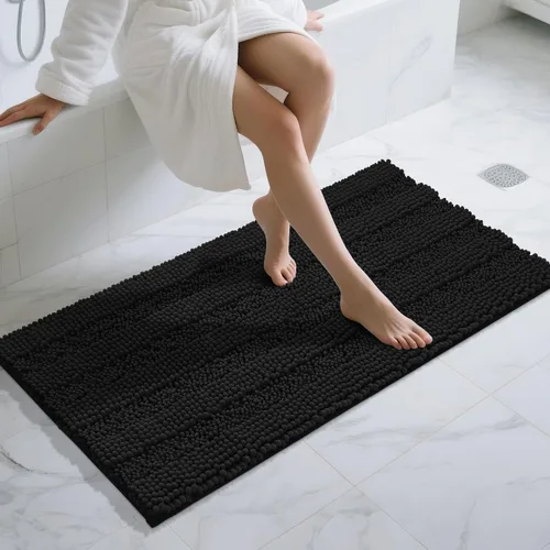 Miniatura 28 de Yimobra Alfombras lavables para baño, alfombra de baño de chenilla súper suave y absorbente para piso y alfombra, alfombra antideslizante de secado