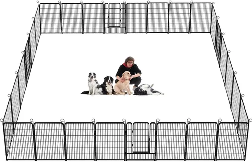 Miniatura 10 de Corralito para perros, 40 pulgadas de altura, 14 paneles de valla resistente para perros con puerta, corral de ejercicio antioxidante para perros