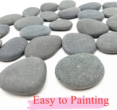 Miniatura 5 de lifetop 50 rocas de pintura, rocas naturales para bricolaje, rocas planas y suaves para artes, manualidades, decoración, rocas medianas y pequeñas