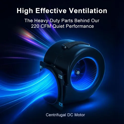 Miniatura 5 de GROWNEER - Ventilador de escape de baño en línea de 15 cm, ventilador de ventilación de 220 CFM con control remoto, ventilador de techo de 5