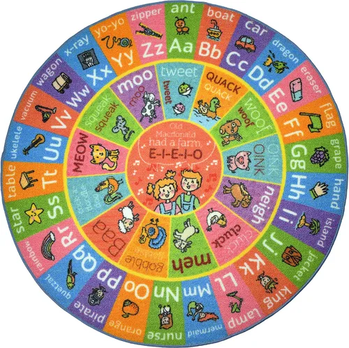 Miniatura 15 de KC CUBS, tapete para piso, área de aprendizaje educativo, juegos, ABC, alfabeto, animales, para niños y la recámara y sala de juegos de niños.