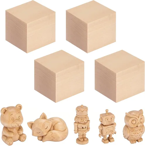 Miniatura 12 de Bloques de tallado de tilo – Paquete de 2 bloques de madera de bajo de 6 x 3 x 3 pulgadas, kit de tallado de madera para principiantes, espacios