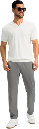 Miniatura 7 de Soothfeel Pantalones de golf para hombre con 5 bolsillos, ajustados, elásticos, casuales, de viaje, pantalones de trabajo para hombre