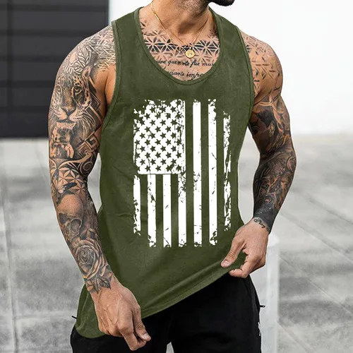 Miniatura 4 de EELHOE Mens Tank Tops Workout Breathable Lightweight Loose-Fit Lifestyle Graphic Sleeveless Shirt Stylish Summer Vest
