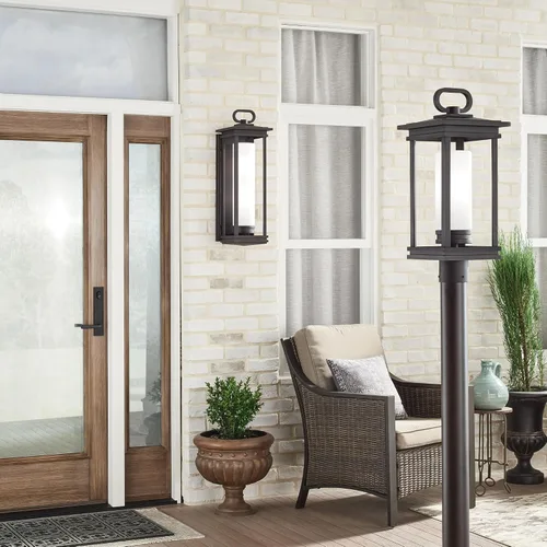 Miniatura 5 de Kichler 49478RZ South Hope - Soporte de poste para exteriores, 1 luz, bronce frotado