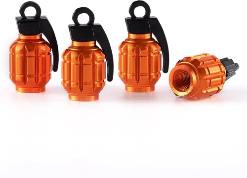 GaRhomxy Tapones para neumáticos, tapas de vástago de válvula de neumático de automóvil, cubierta de tapas de aire, accesorios de adorno Naranja