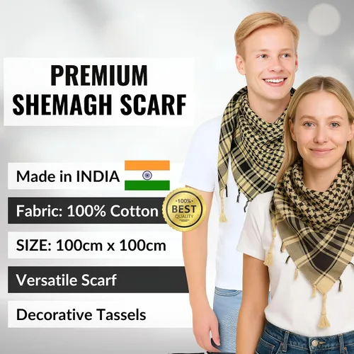 Miniatura 7 de LOVARZI Shemagh Cottons Arab Keffiyeh - Bufanda militar táctica para cabeza y cuello