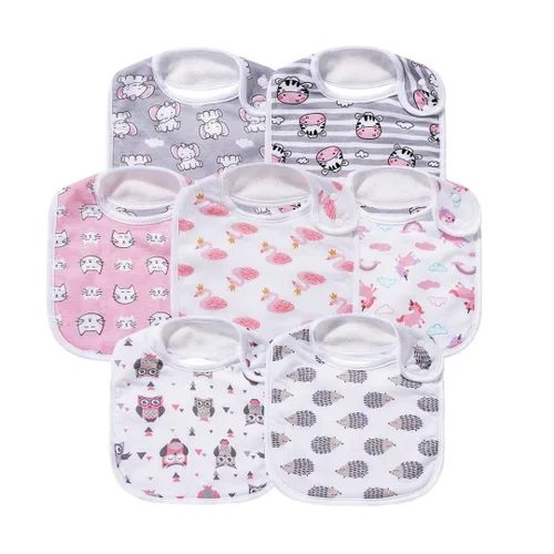 Miniatura 9 de Paquete de 7 baberos absorbentes de algodón para bebés para babear la dentición