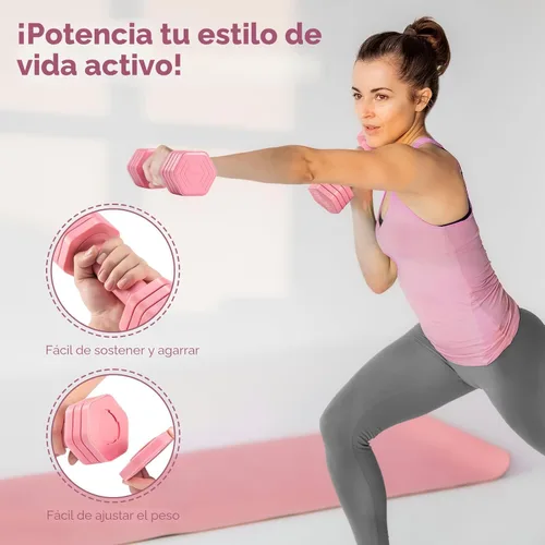 Miniatura 3 de EQUIPRO Adjustable Dumbbell Set, 4 in 1 Free Weights Dumbbells Set for Women, Weights for Women at Home, 2lb 3lb 4lb 5lb with TPU Soft Rubber Handle