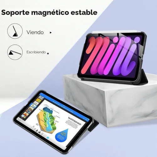Miniatura 7 de ProCase Funda inteligente para iPad mini 7 A17 Pro 2024/iPad Mini 6 2021 8.3 pulgadas iPad mini 7ª/6ª generación, cubierta trasera dura para iPad