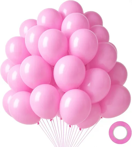 Miniatura 28 de LovesTown 110 globos de látex de 12 pulgadas con cinta para decoración de cumpleaños, baby shower, boda, fiesta, color azul (paquete de 2)