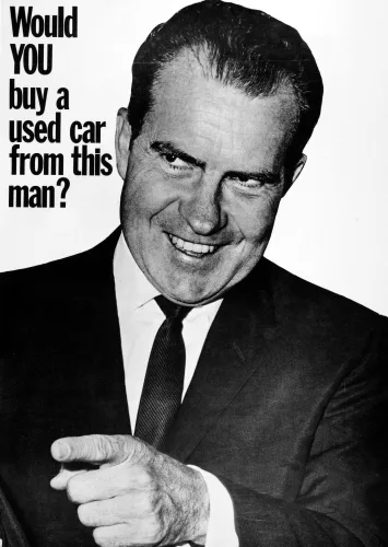 Posterazzi Póster anti-Nixon de 1960 NWould You Buy A Used Car From This Man American Poster 1960 Expressing Desconfianza Toward Richard Nixon 18 x