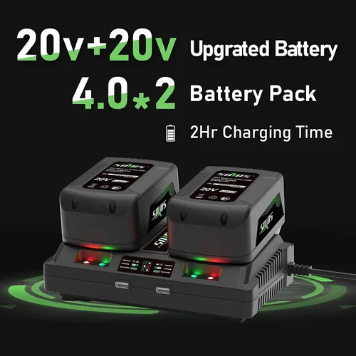 Miniatura 4 de SOYUS Motosierra inalámbrica sin escobillas de 40 V y 16 pulgadas con batería y cargador, motosierra a pilas con tensión automática y lubricación