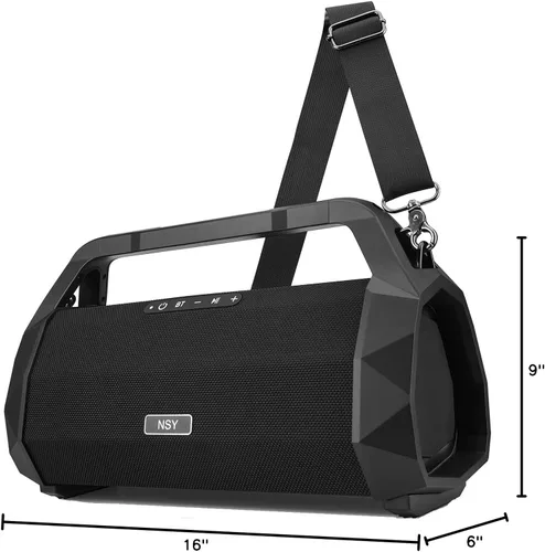 Miniatura 10 de Boombox para exteriores de 120 W, altavoz Bluetooth portátil impermeable con TWS, graves fuertes, correa y mango incorporados, tiempo