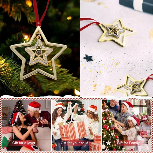 Miniatura 6 de 3 adornos colgantes para árbol de Navidad, decoración de árbol de Navidad de metal, para fiestas en interiores, hogar, familia, fiesta de mascotas