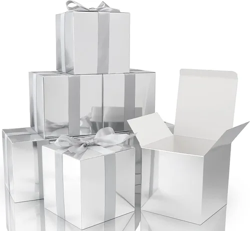 Miniatura 16 de COTOPHER 100 cajas de regalo pequeñas, cajas de regalo de 2 x 2 x 2 pulgadas, cajas de regalo de papel con cintas, caja de dulces para recuerdos