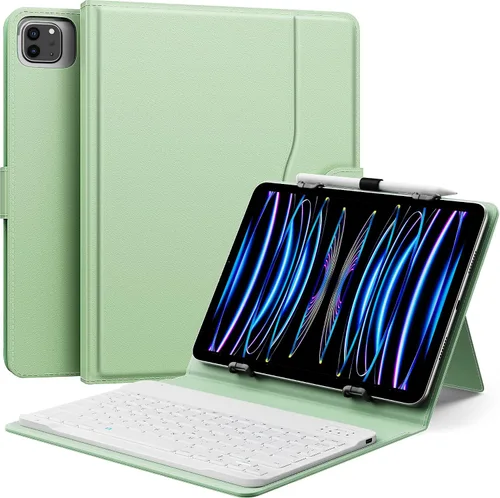 Miniatura 16 de MoKo Funda universal para tablet con teclado QWERTY para tablet de 9", 9.7", 10.1", 10.2", 10.4", 10.5", 10.9", con teclado Bluetooth inalámbrico